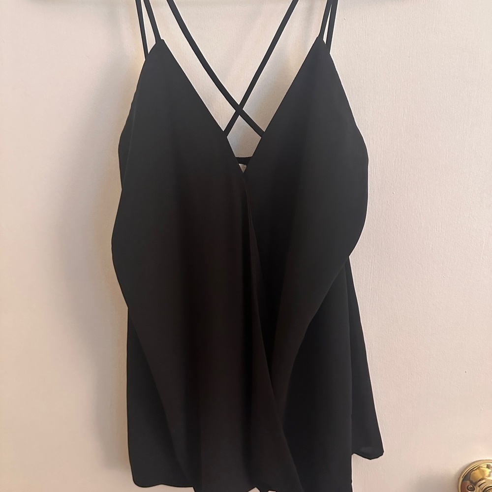 Elegant Black Strappy Women's Top